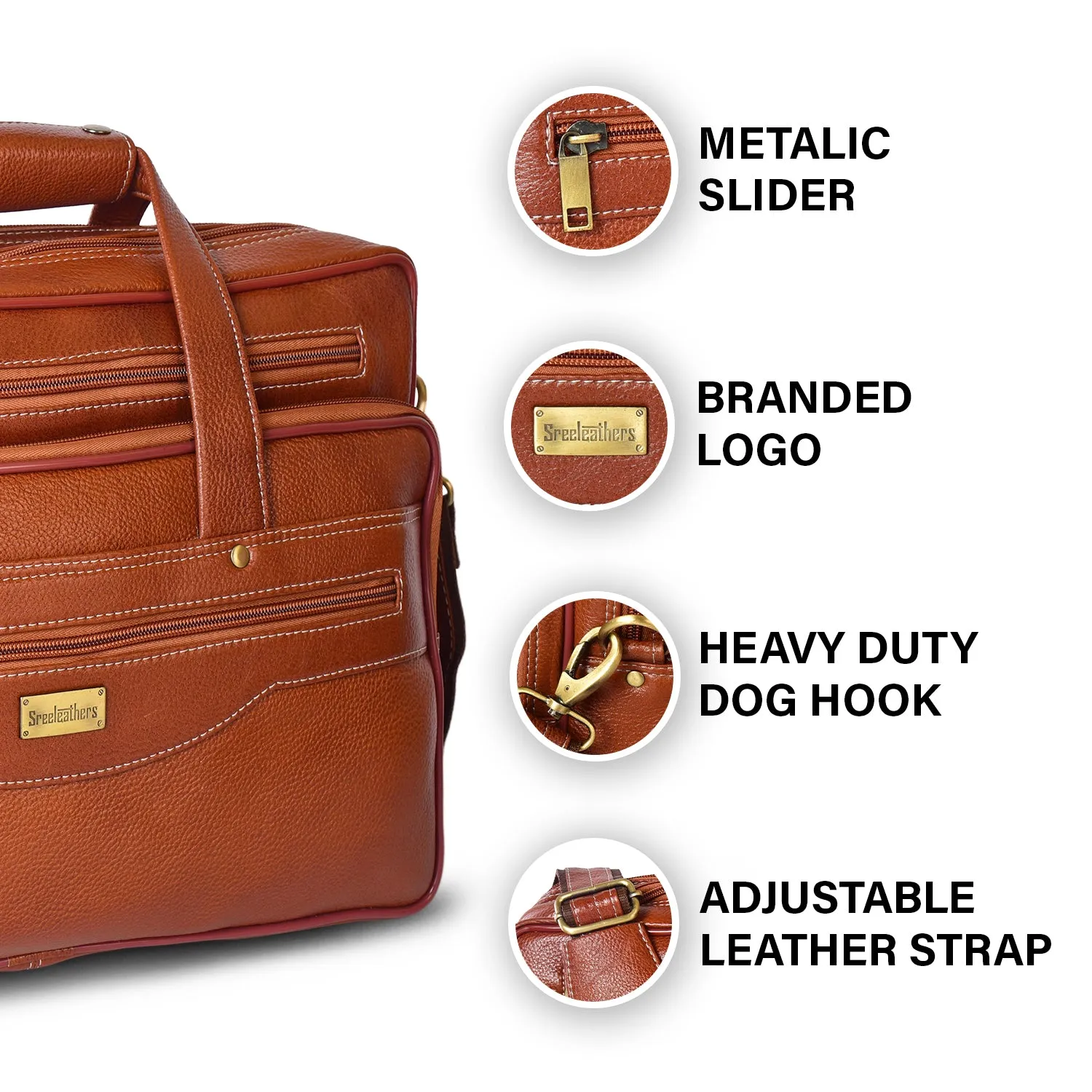 Leather Laptop Bag  998902 (Tan)