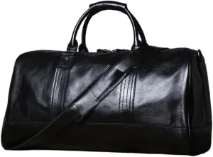 Leather Men Travel Bag Cowhide Handbag Casual Crossbody Bag Large Capacity Luggage Bag for 16 Inch Laptop
