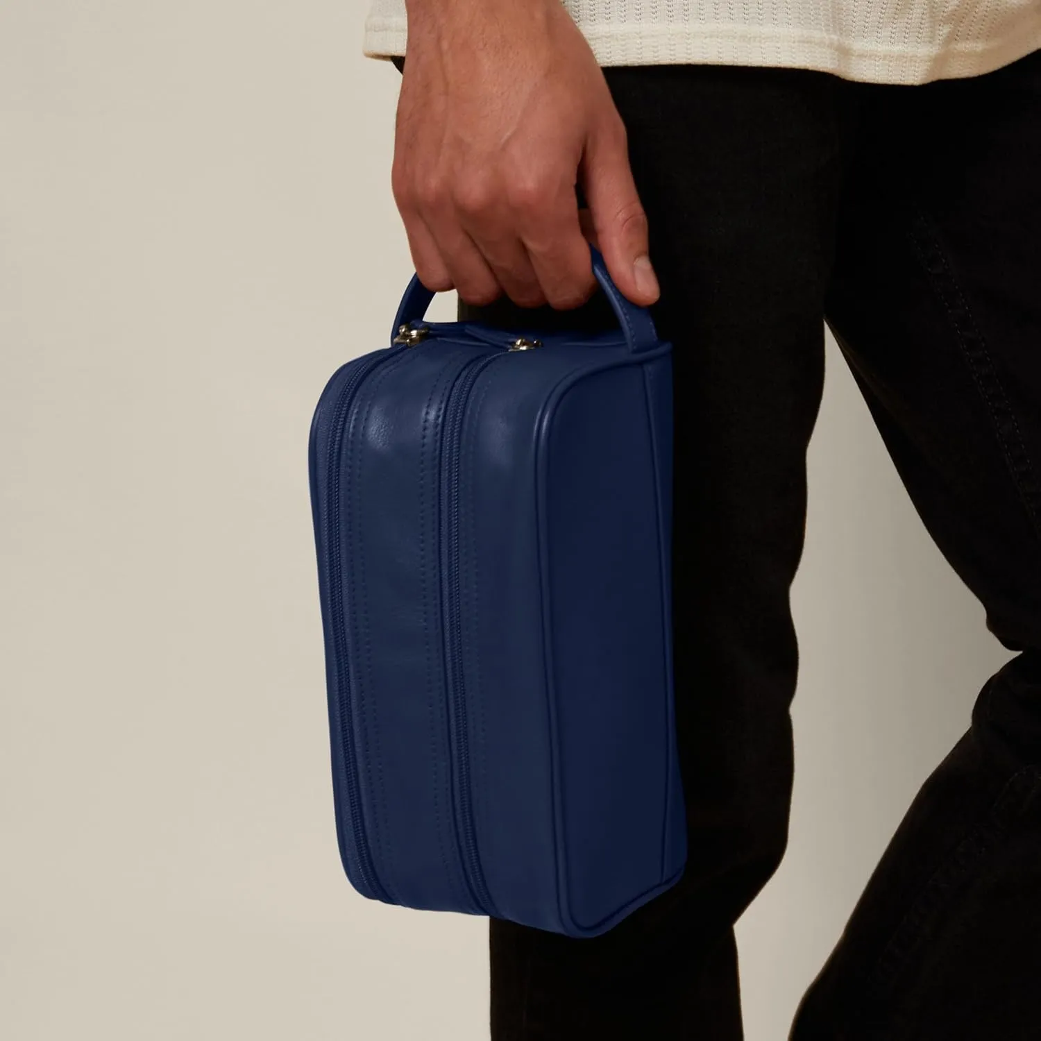Leatherology Small Double Zip Toiletry Bag