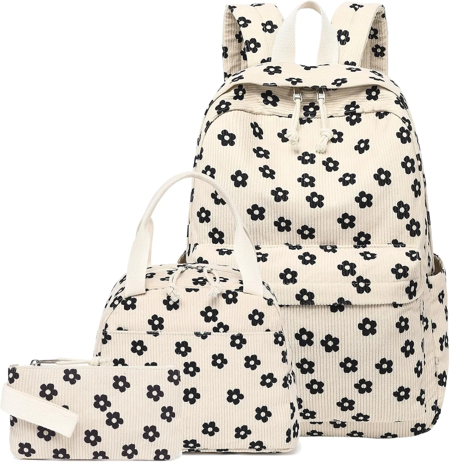 LEDAOU Backpack for Girls School Bag Kids Bookbag Teen Backpack Set Daypack with Lunch Bag and Pencil Case