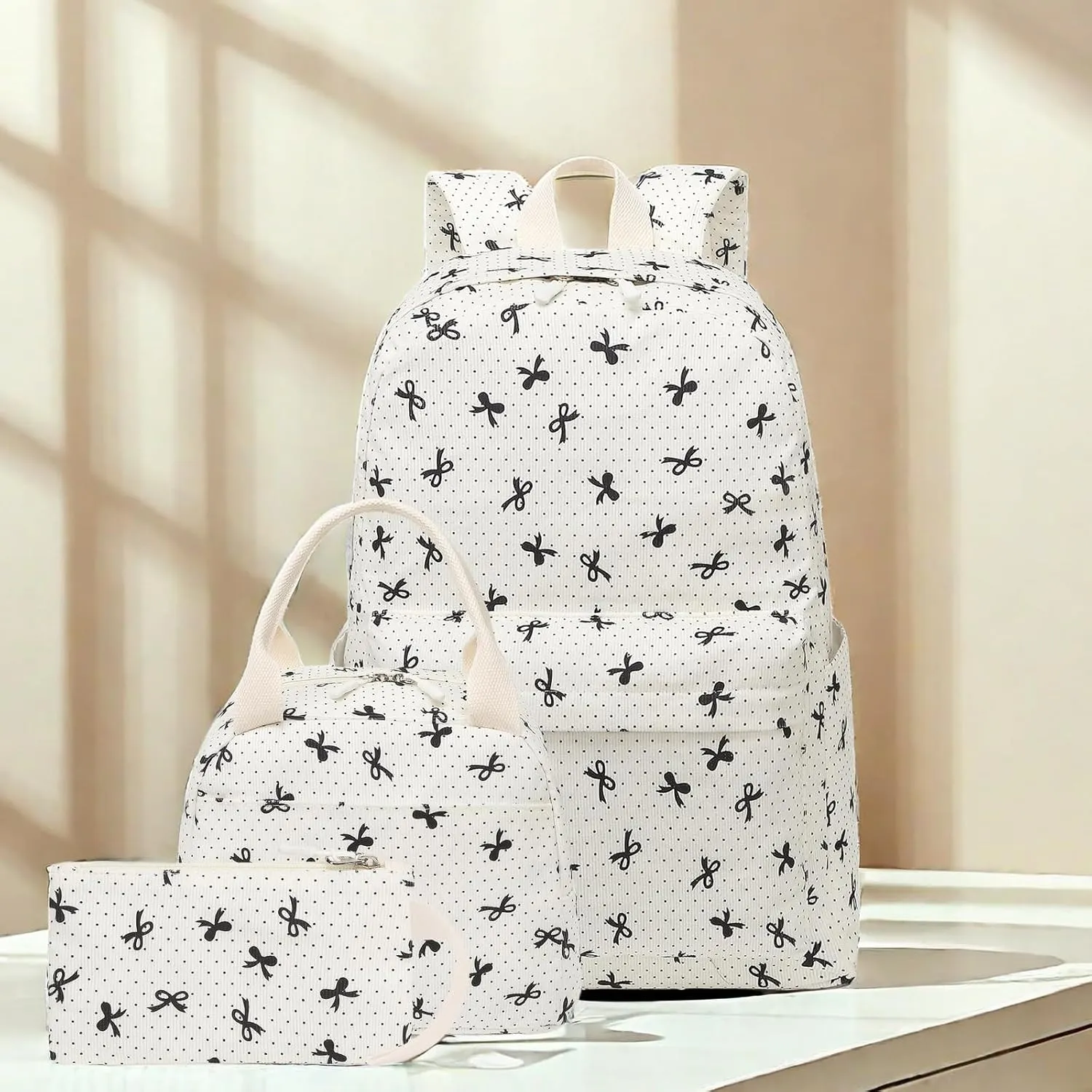 LEDAOU Backpack for Girls School Bag Kids Bookbag Teen Backpack Set Daypack with Lunch Bag and Pencil Case