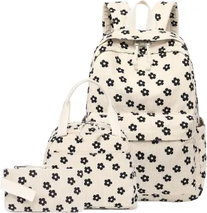 LEDAOU Backpack for Girls School Bag Kids Bookbag Teen Backpack Set Daypack with Lunch Bag and Pencil Case