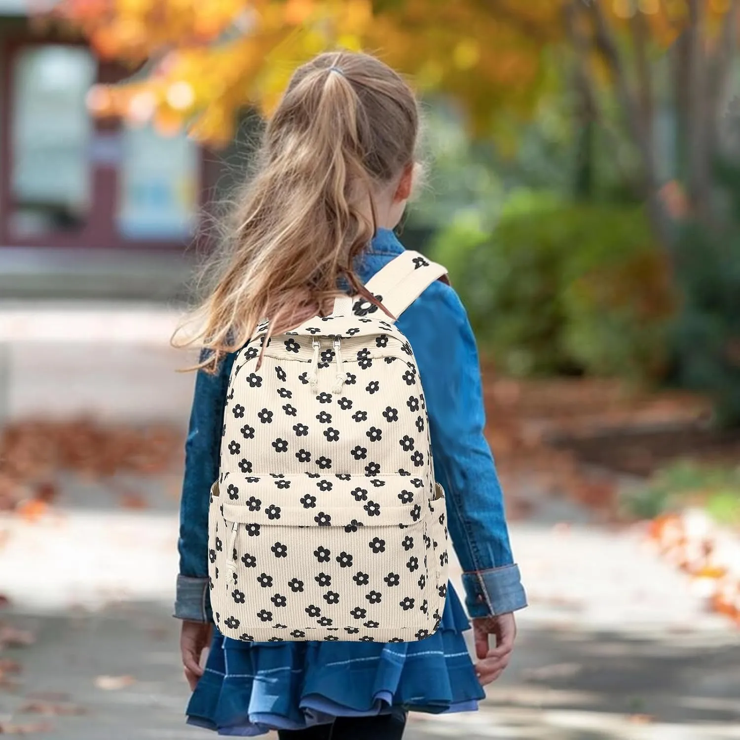LEDAOU Backpack for Girls School Bag Kids Bookbag Teen Backpack Set Daypack with Lunch Bag and Pencil Case