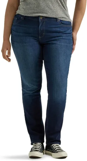 Lee Women's Plus Size Legendary Mid Rise Straight Leg Jean