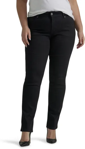 Lee Women's Plus Size Legendary Mid Rise Straight Leg Jean