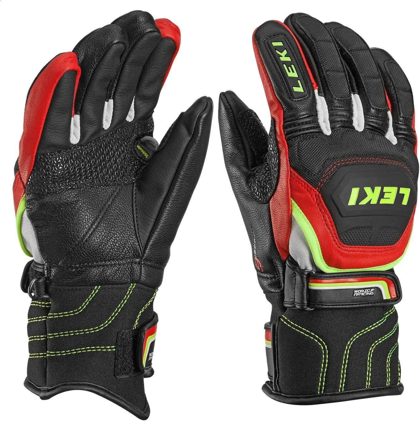LEKI World Cup Race Flex S Jr Glove Black/Red/White/Yellow