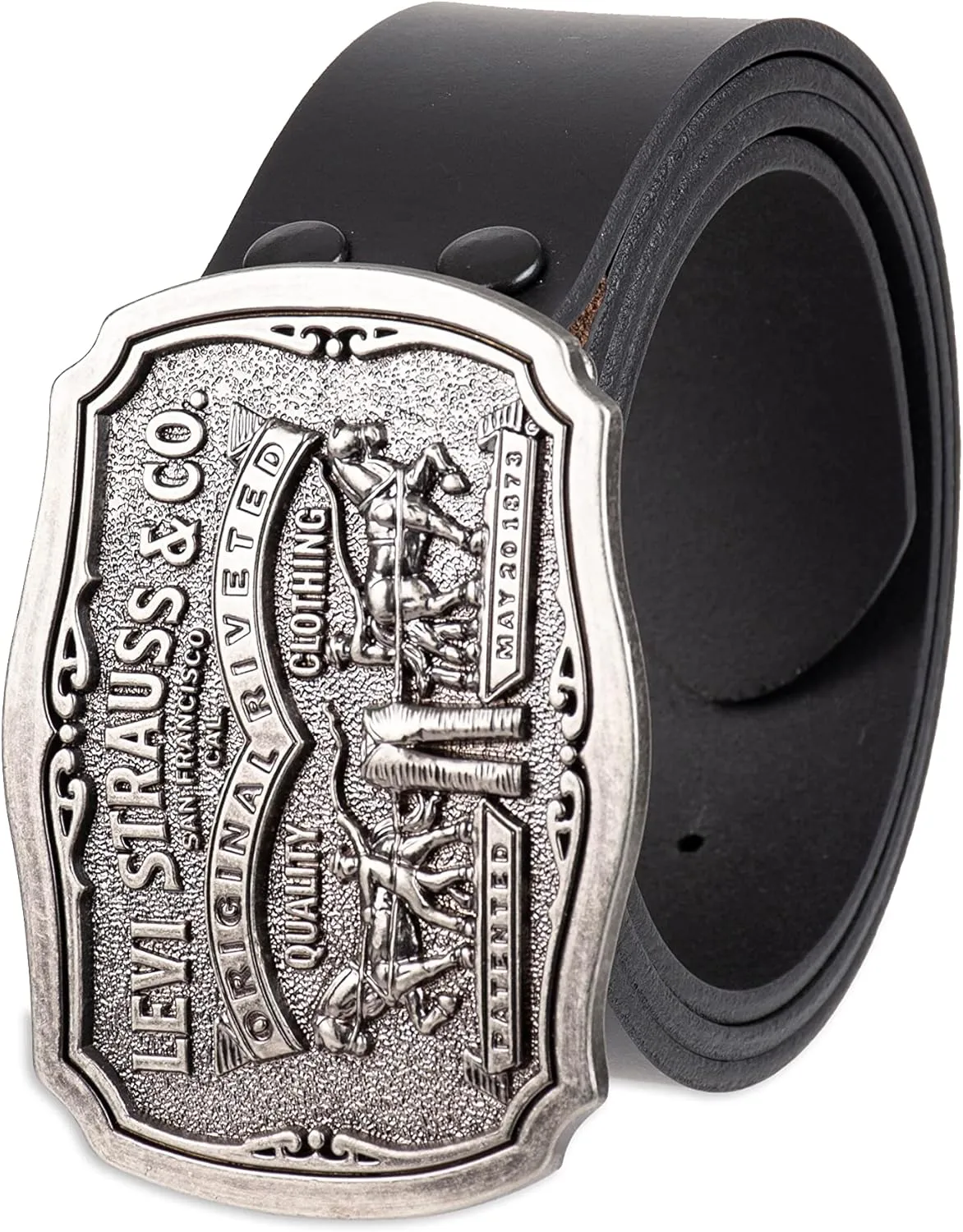 Levi's Men's Everyday Jean Belt with Removable Plaque Buckle
