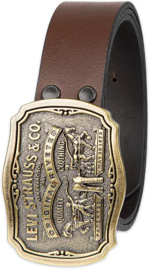 Levi's Men's Everyday Jean Belt with Removable Plaque Buckle