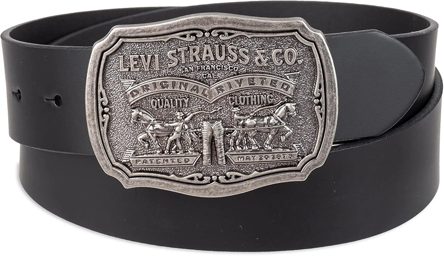 Levi's Men's Everyday Jean Belt with Removable Plaque Buckle