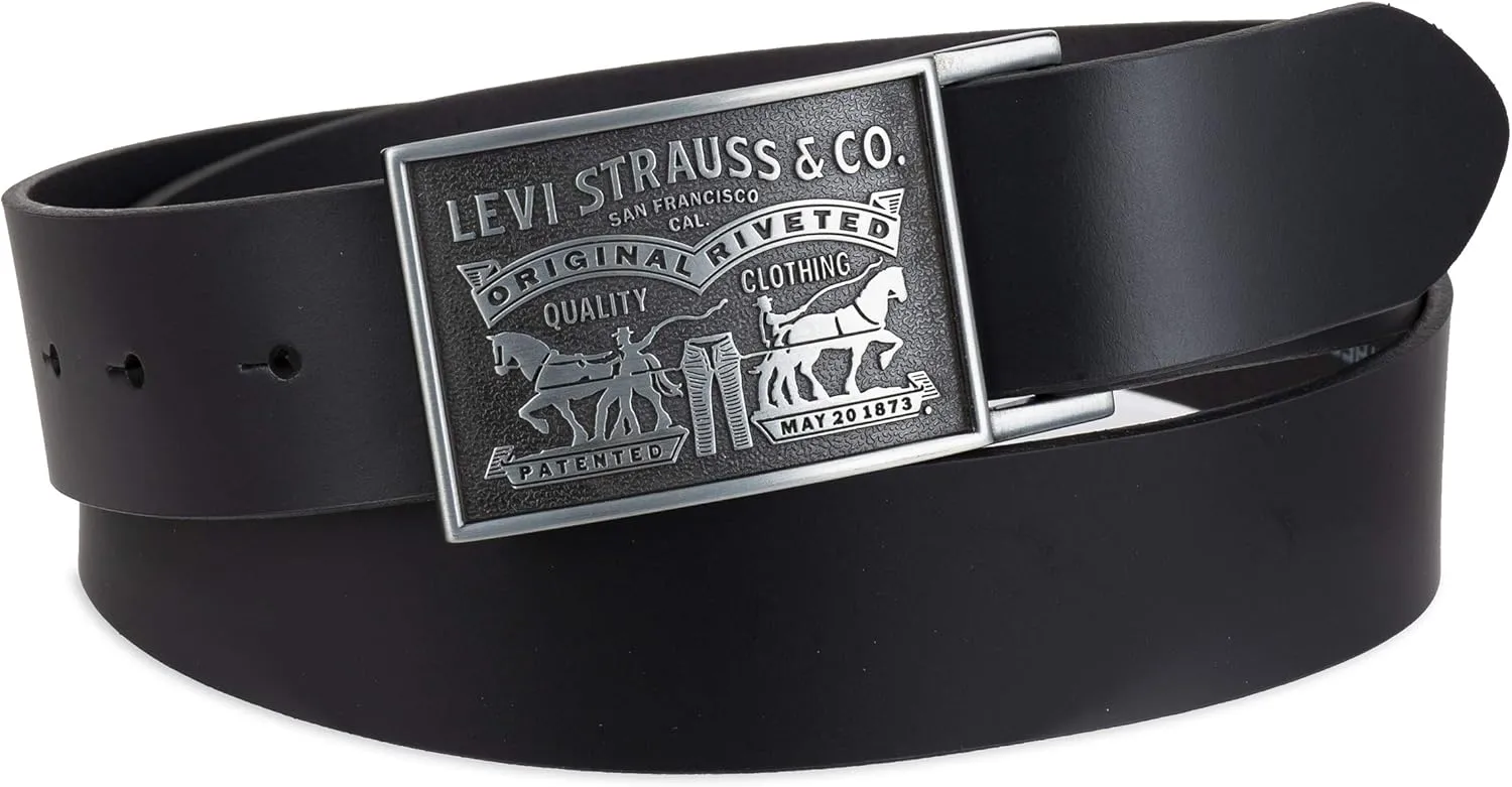 Levi's Men's Everyday Jean Belt with Removable Plaque Buckle