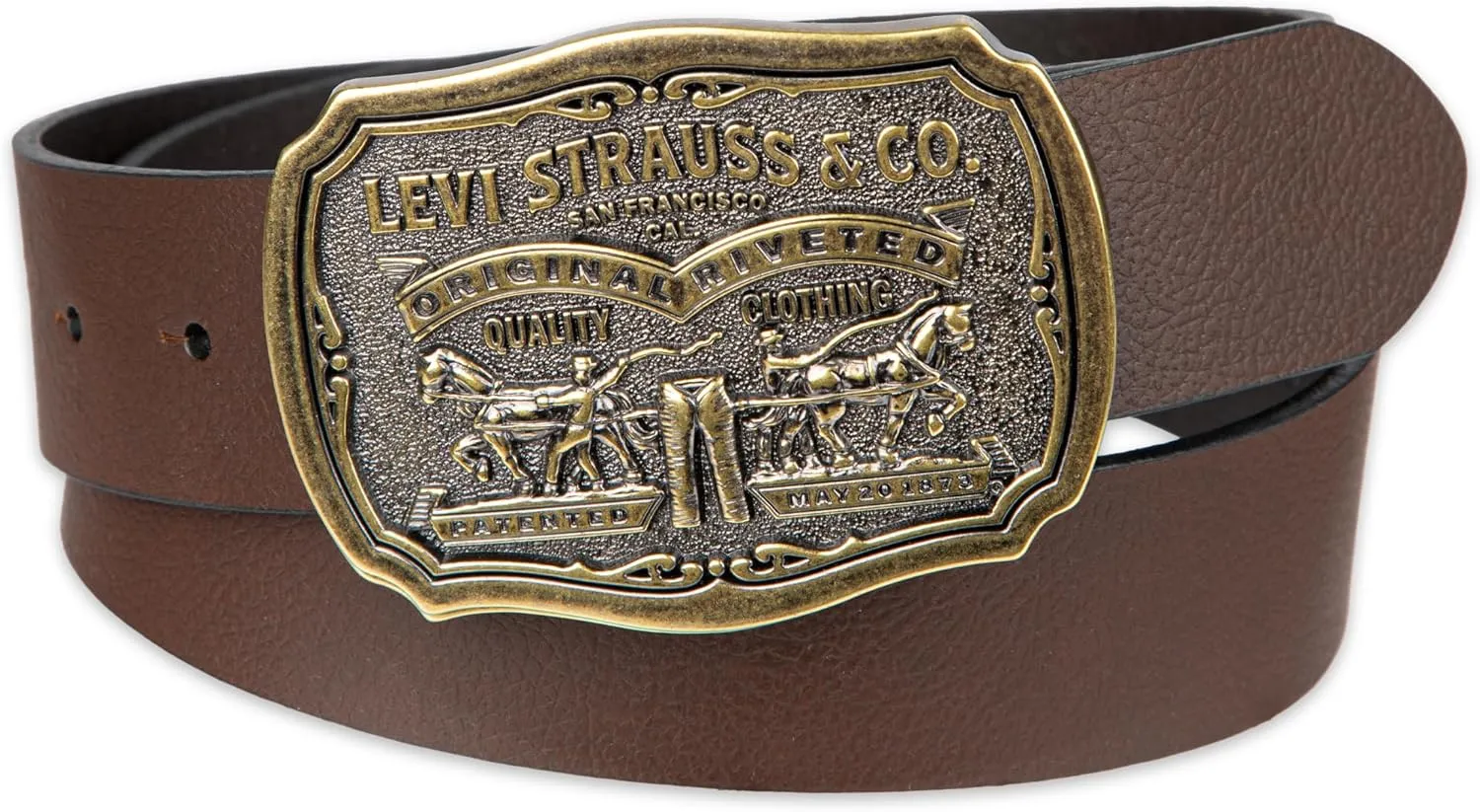 Levi's Men's Everyday Jean Belt with Removable Plaque Buckle