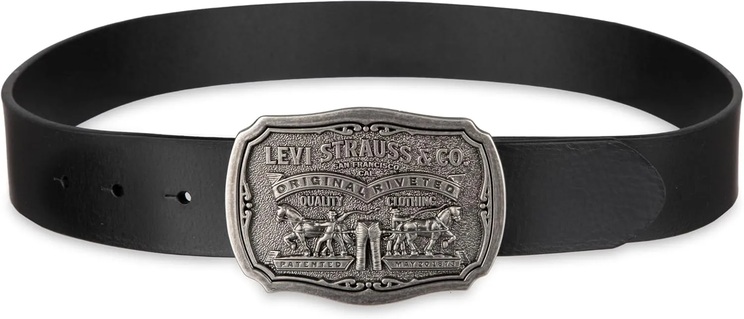 Levi's Men's Everyday Jean Belt with Removable Plaque Buckle