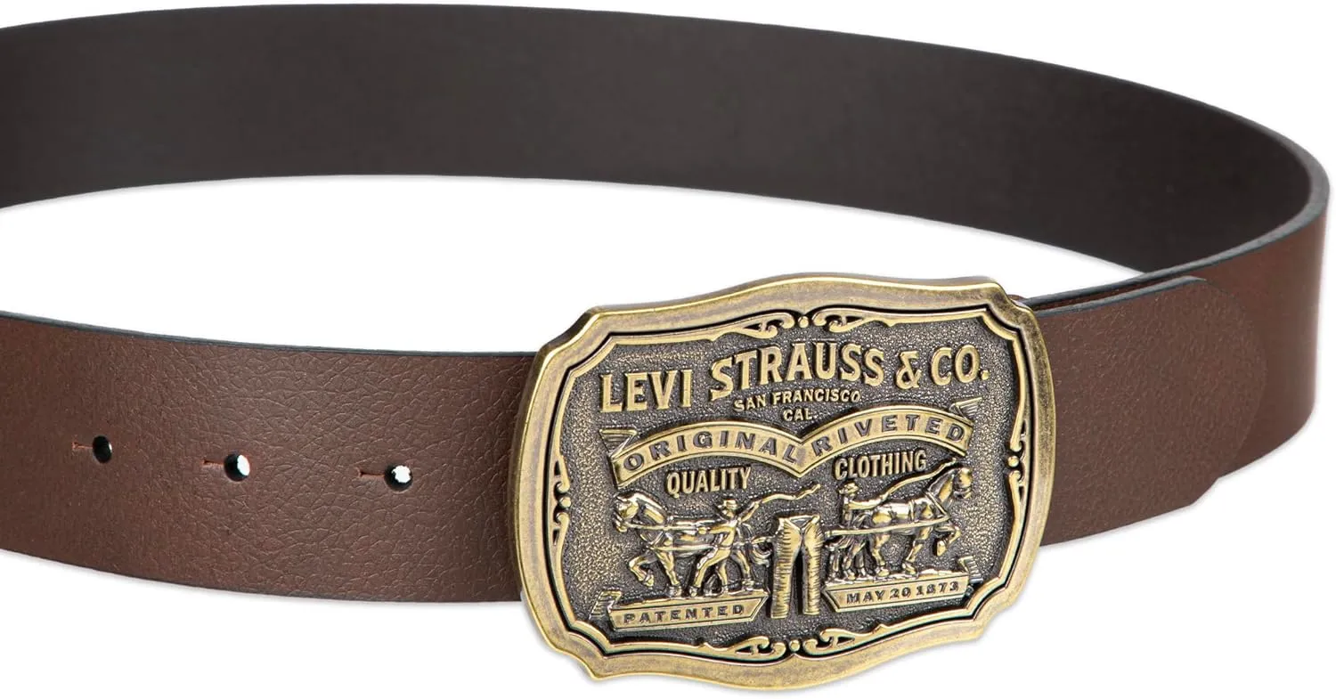 Levi's Men's Everyday Jean Belt with Removable Plaque Buckle