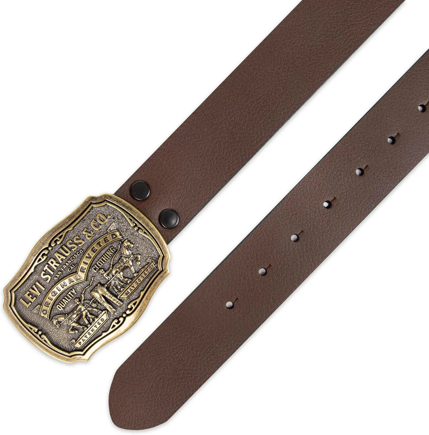 Levi's Men's Everyday Jean Belt with Removable Plaque Buckle
