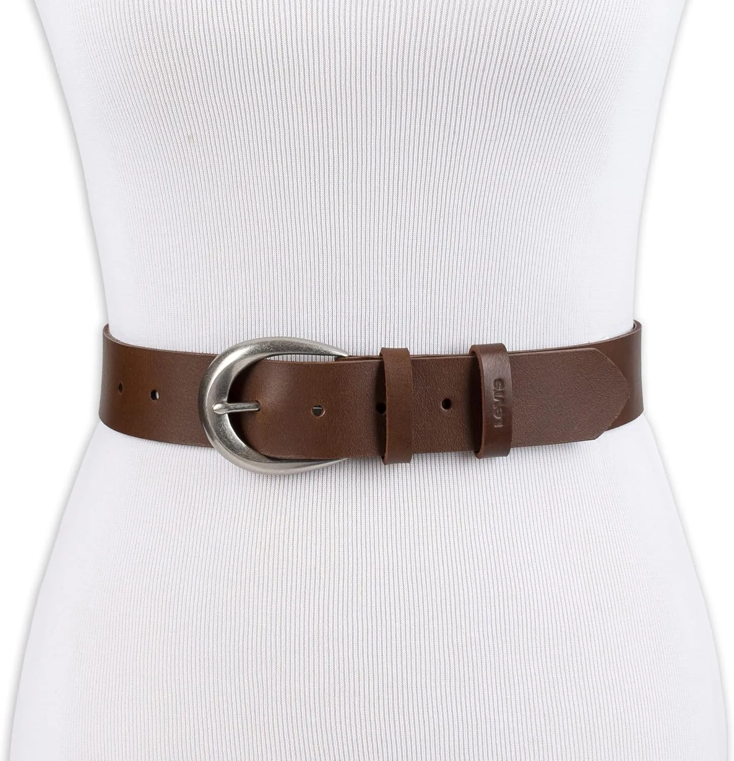 Levi's Women's Casual Soft Leather Jean Belt with Rounded Buckle