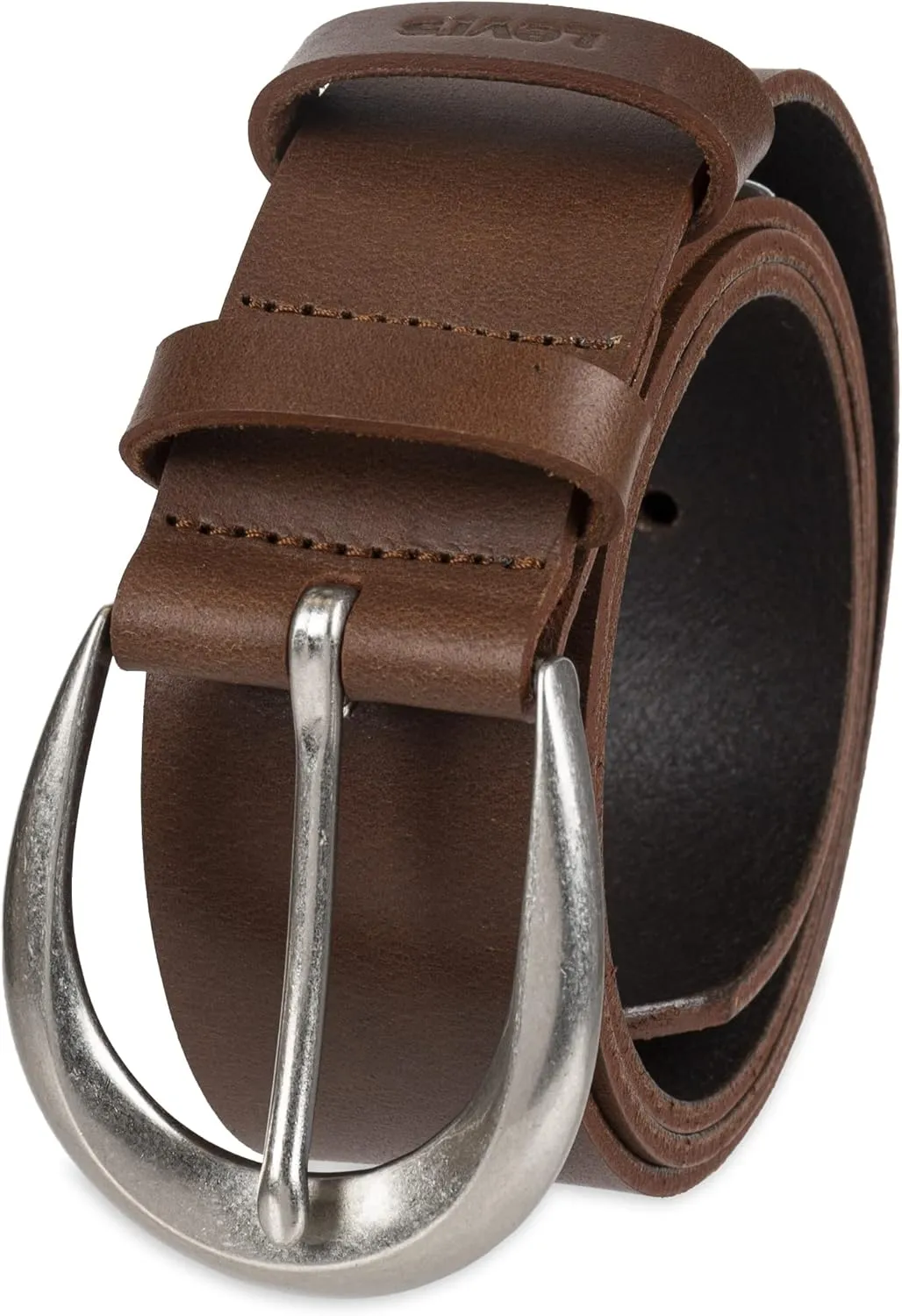 Levi's Women's Casual Soft Leather Jean Belt with Rounded Buckle