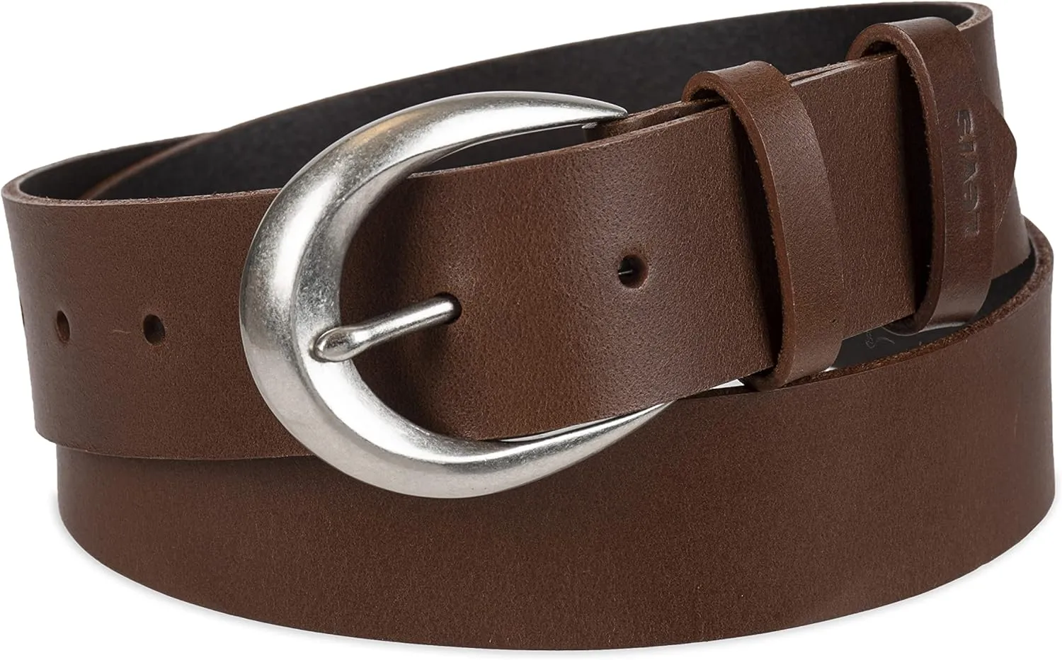 Levi's Women's Casual Soft Leather Jean Belt with Rounded Buckle