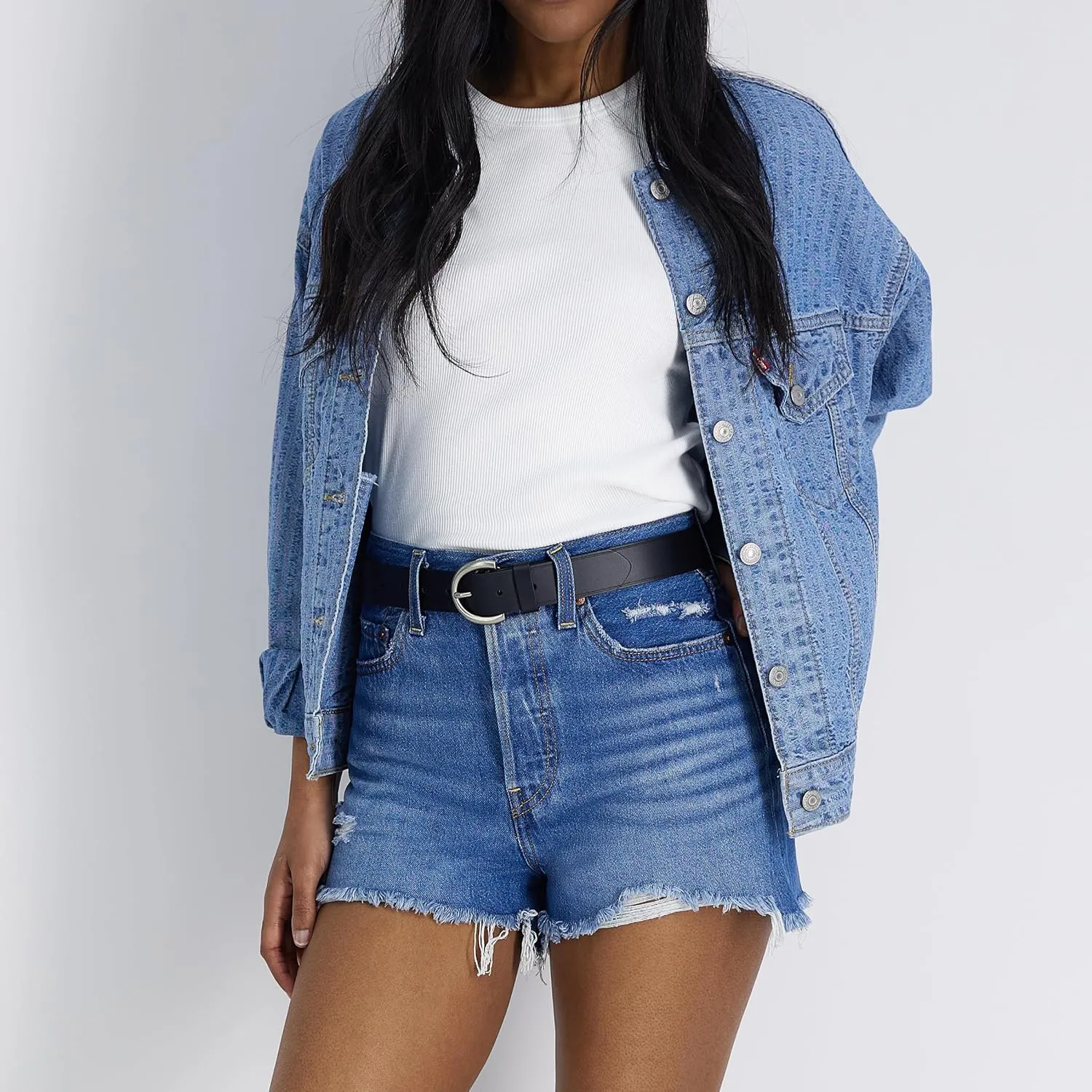 Levi's Women's Casual Soft Leather Jean Belt with Rounded Buckle