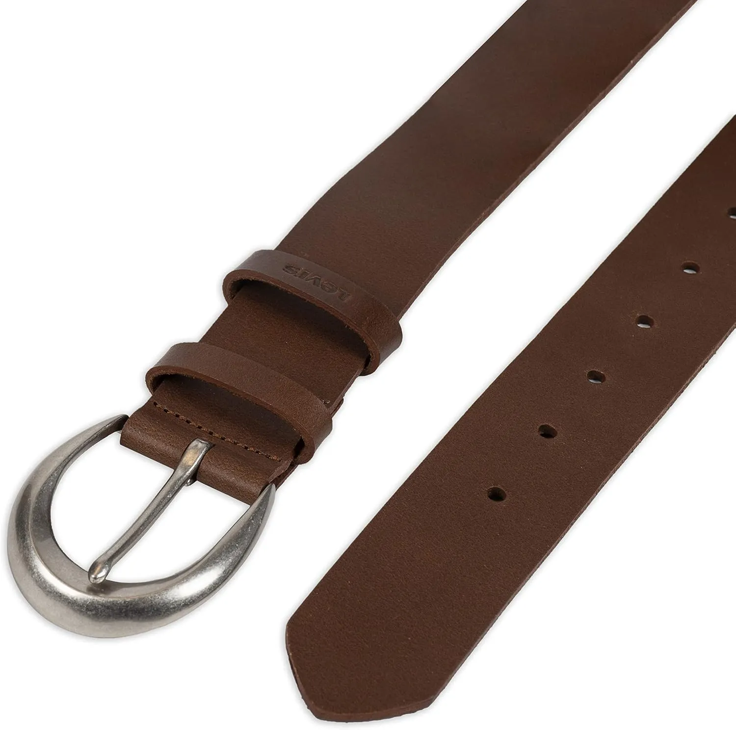 Levi's Women's Casual Soft Leather Jean Belt with Rounded Buckle