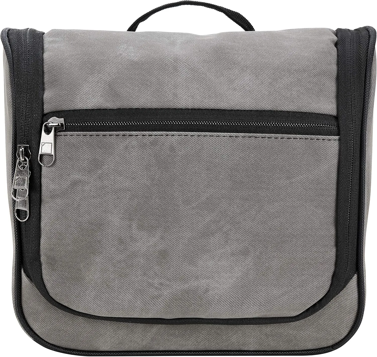 Lewis N. Clark Brushed Twill Hanging Toiletry Kit Bag for Travel Accessories, Shampoo, Cosmetics   Personal Items, Gray, One_Size