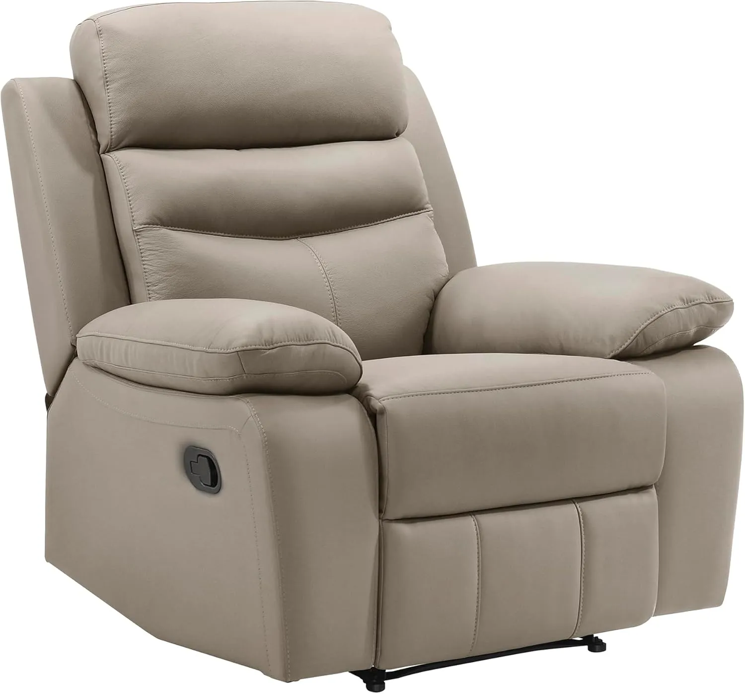 Lexicon 41" W Manual Reclining Chair, Top Grain Leather Match Recliner, Home Theater Seating, Wall Hugger Recliner, Manual Reclining Sofa Chair for Living Room/Office/Apartment, Latte