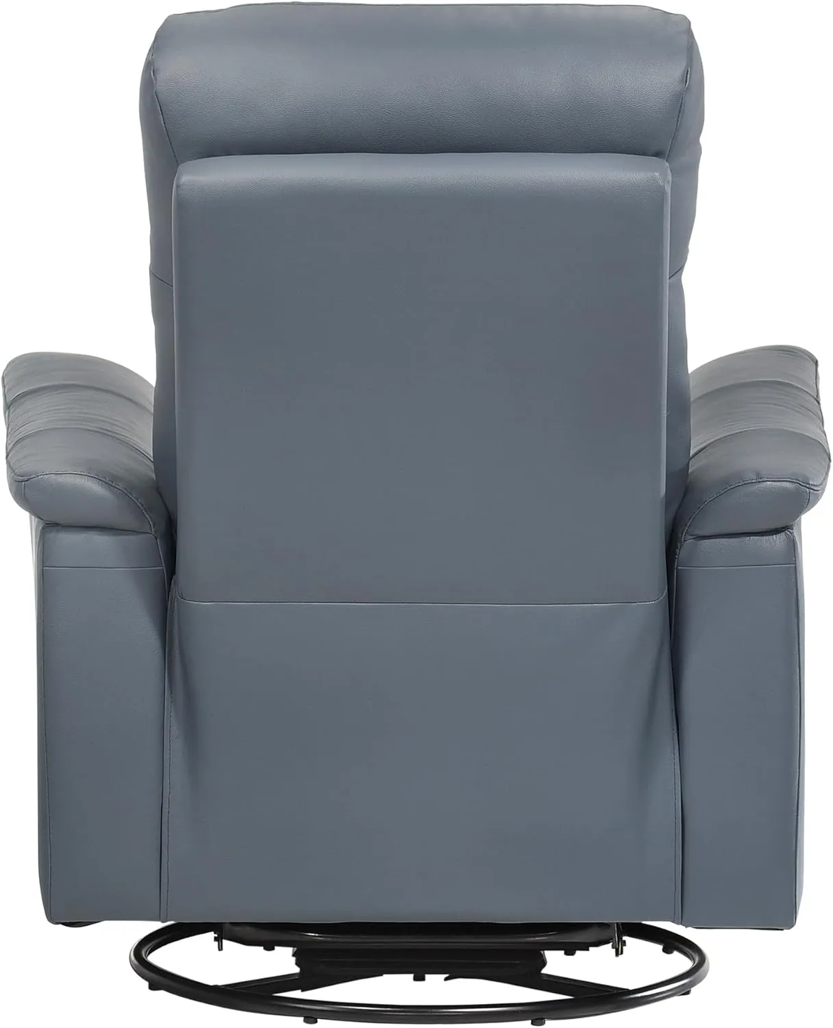 Lexicon Swivel Glider Recliner Chair, Comfy Nursery Glider, Top Grain Leather Match Recliner, Manual Reclining Chair for Living Room/Office/Apartment, Blue Gray