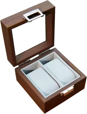 LHX Watch Storage Box 2-position Wooden Watch Box Watch Display And Collection 11.8 * 11.8 * 7.5CM