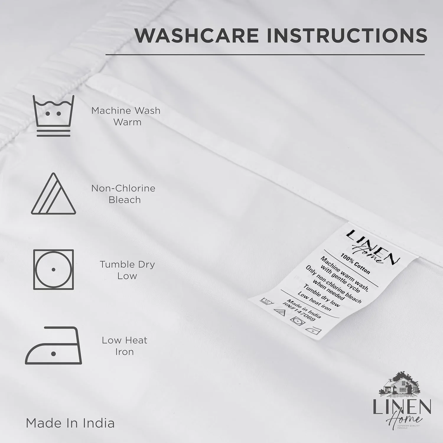Linen Home 100% Cotton Percale Pillowcases Queen Size, Baby Blue, 2 Pieces of Pillow Case, Crisp and Cool Strong Bed Linen, 20 inches X 30 inches