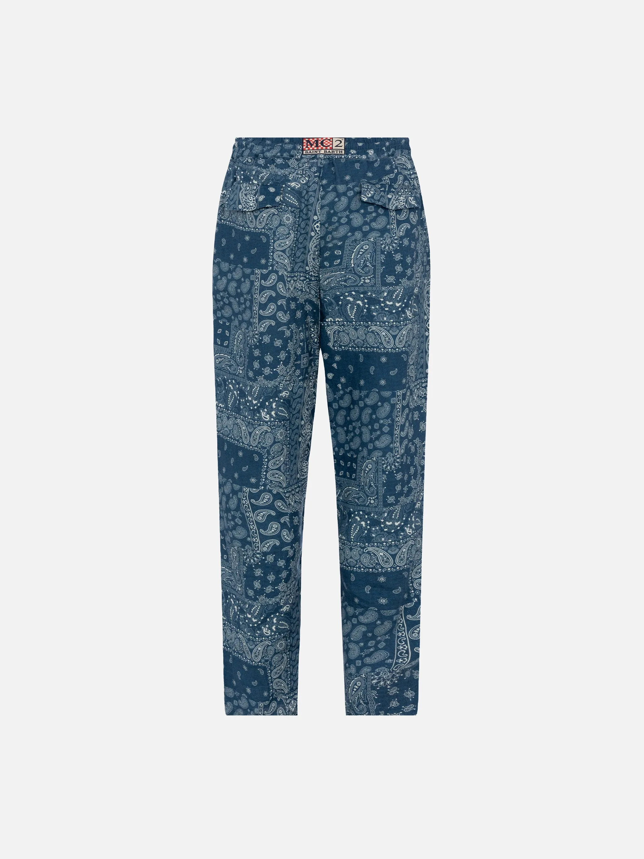 Linen pants Calais with bandanna print
