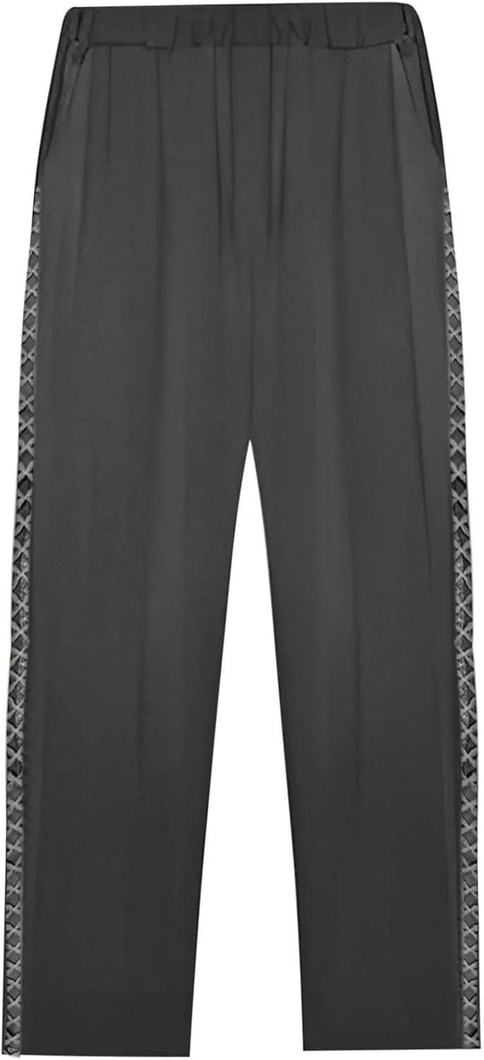 Linen Pants for Women Summer Linen Pant Loose Straight Leg Capri Pants Beach Pants with Tailored Linen Pants for Women