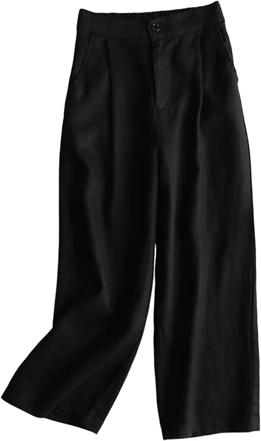 Linen Pants Women Casual Solid 2025 Palazzo High Waisted Lantern Pants with Pocket Comfy Flowy Beach Summer Trousers