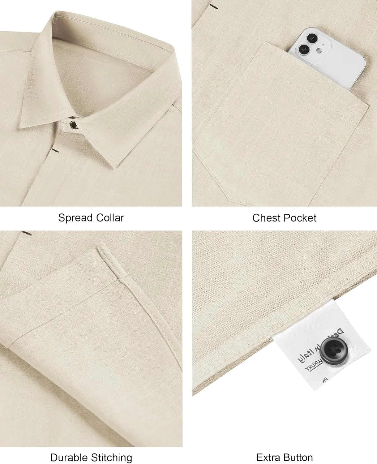 Linen Shirts for Men Button Down Short Sleeve Shirt Button up Men's Casual Shirt Mens Big and Tall Vacation Hawaiian