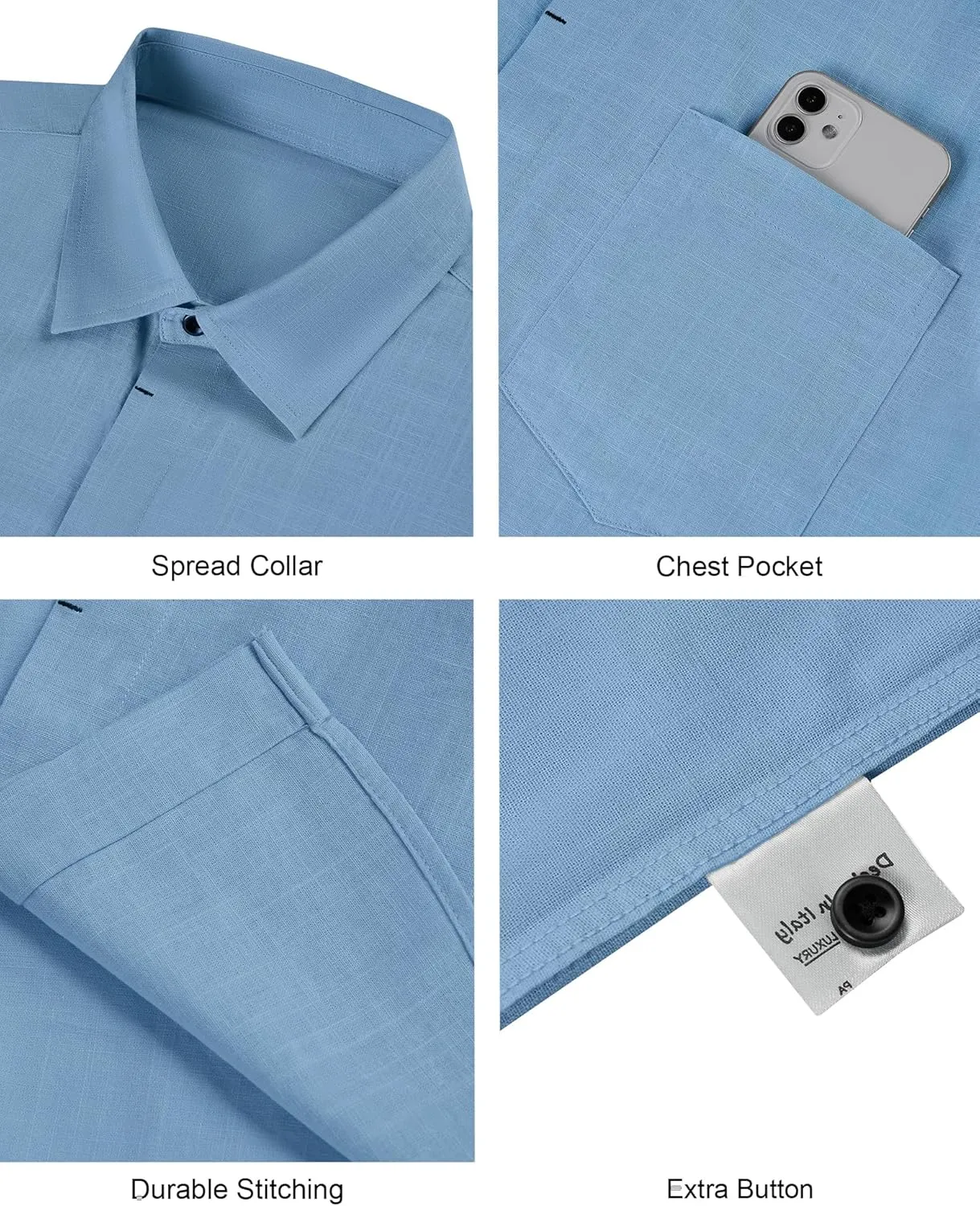Linen Shirts for Men Button Down Short Sleeve Shirt Button up Men's Casual Shirt Mens Big and Tall Vacation Hawaiian
