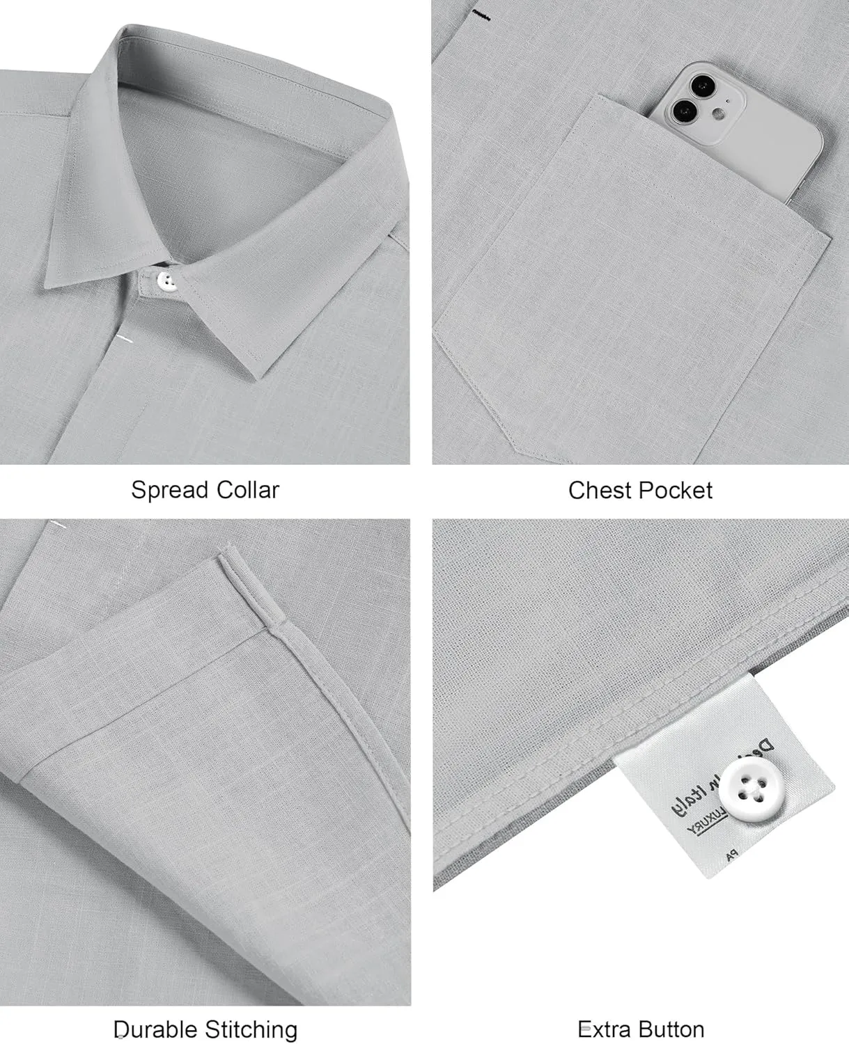 Linen Shirts for Men Button Down Short Sleeve Shirt Button up Men's Casual Shirt Mens Big and Tall Vacation Hawaiian