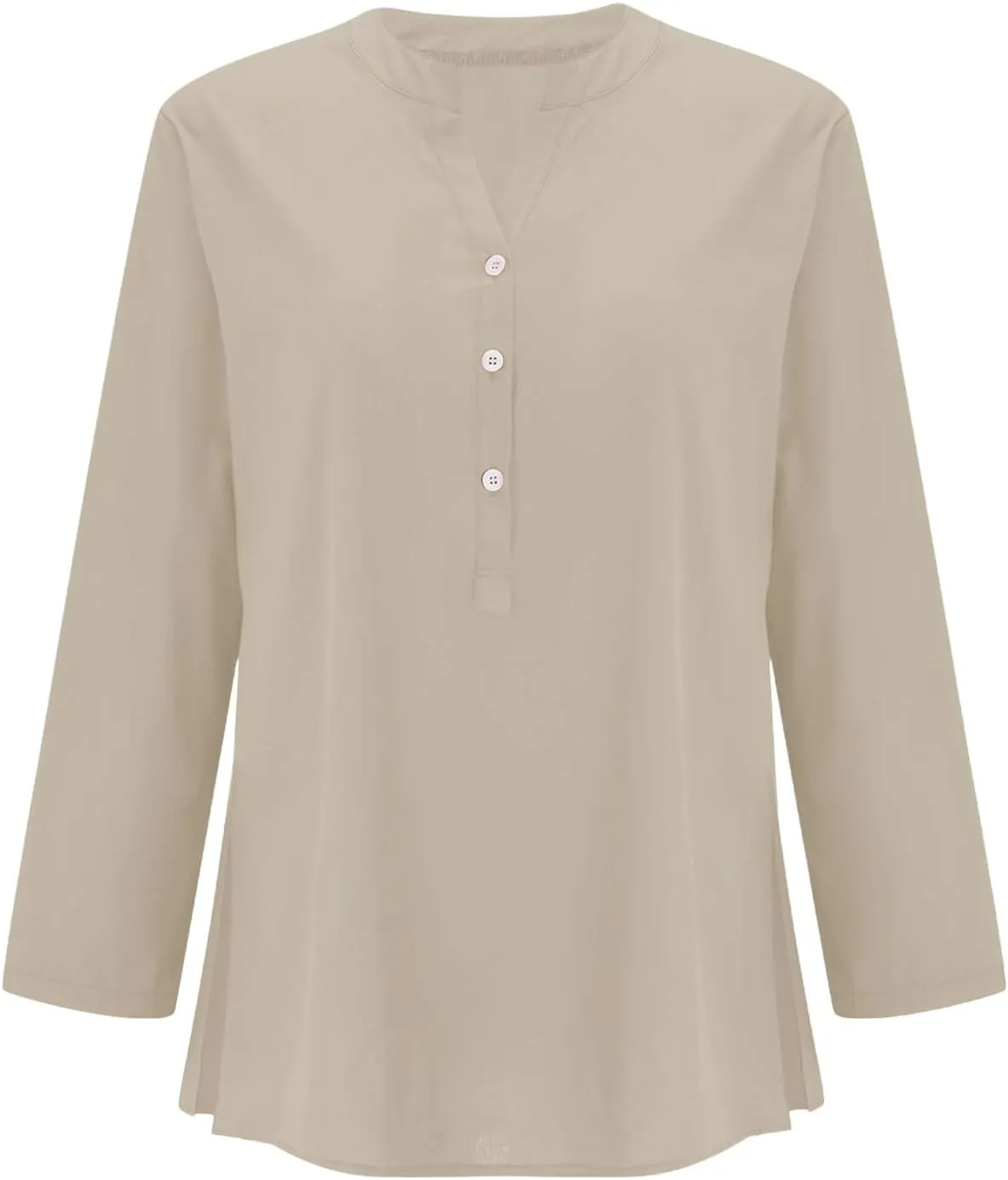 Linen Shirts for Women Button Down Shirts Short Sleeve Cotton Collared V Neck Solid Casual Blouses with Pockets