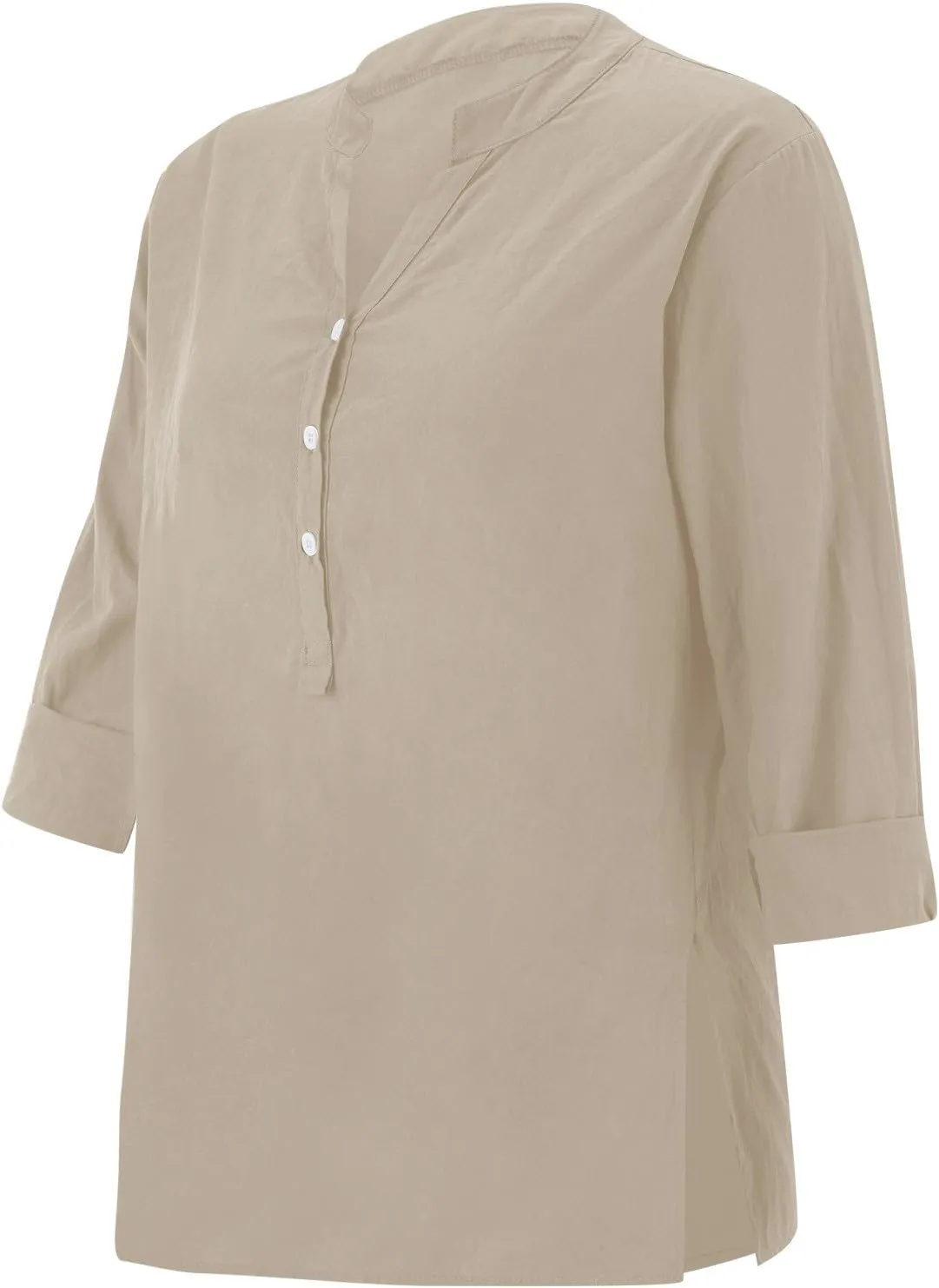 Linen Shirts for Women Button Down Shirts Short Sleeve Cotton Collared V Neck Solid Casual Blouses with Pockets