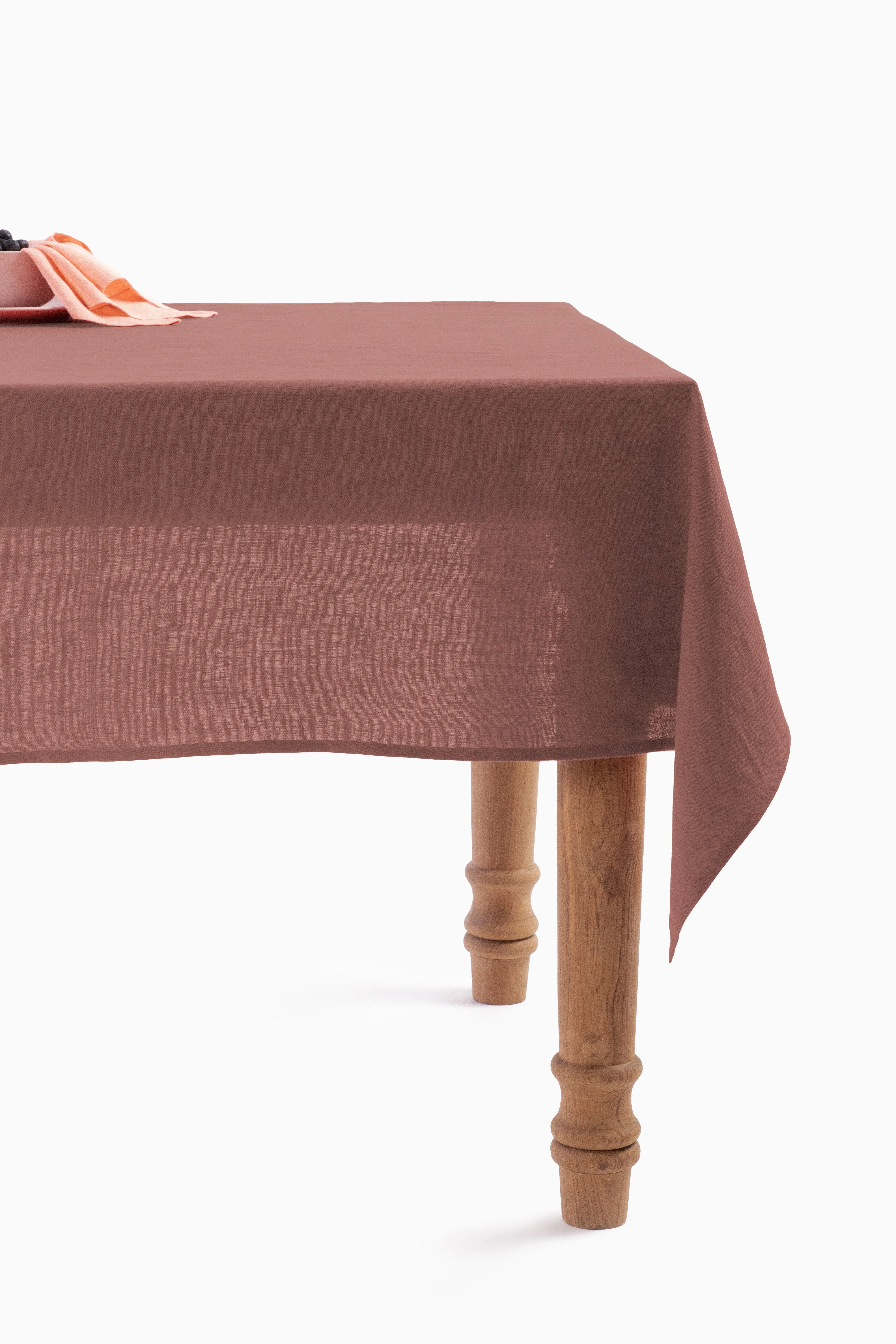Linen Slumber Solid Tablecloth-Blackberry Wine