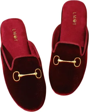 LMOY Velvet Slippers Women'S Slippers House Lightweight Non-Slip Elegant House Slippers