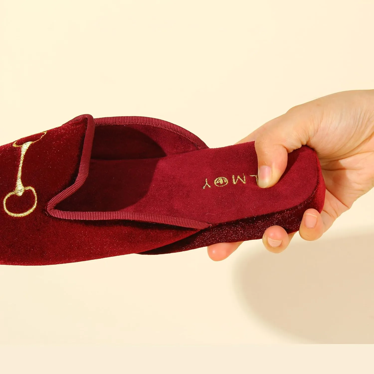 LMOY Velvet Slippers Women'S Slippers House Lightweight Non-Slip Elegant House Slippers