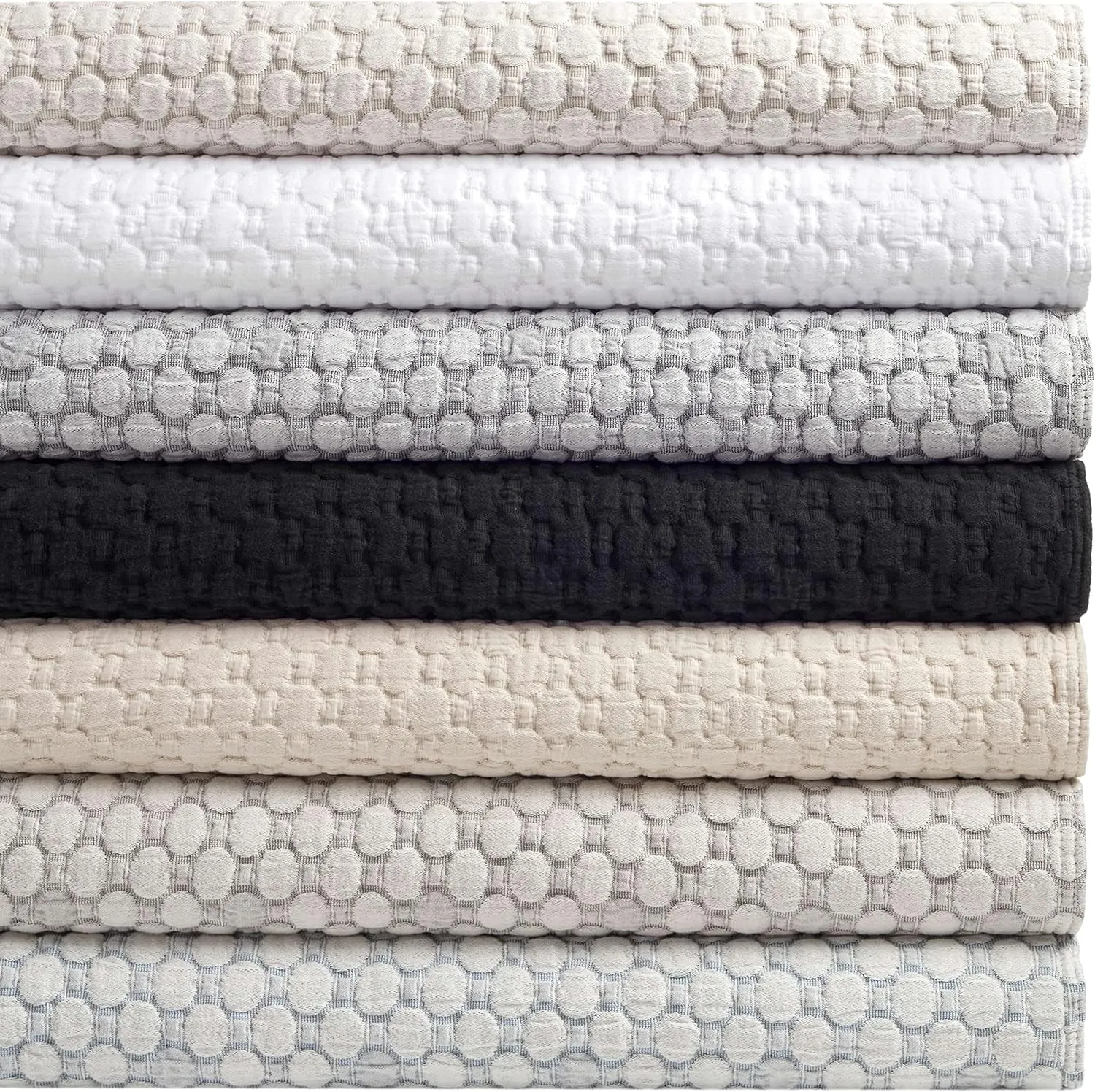 Lodi Blue Matelasse Coverlet, Queen Size, Blue Solid Pattern