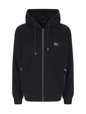 Logo Zip Hoodie – Black