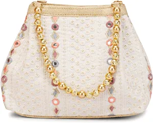 LONGING TO BUY Indian Ethnic Potli Handbag, Embroidered Evening Bag