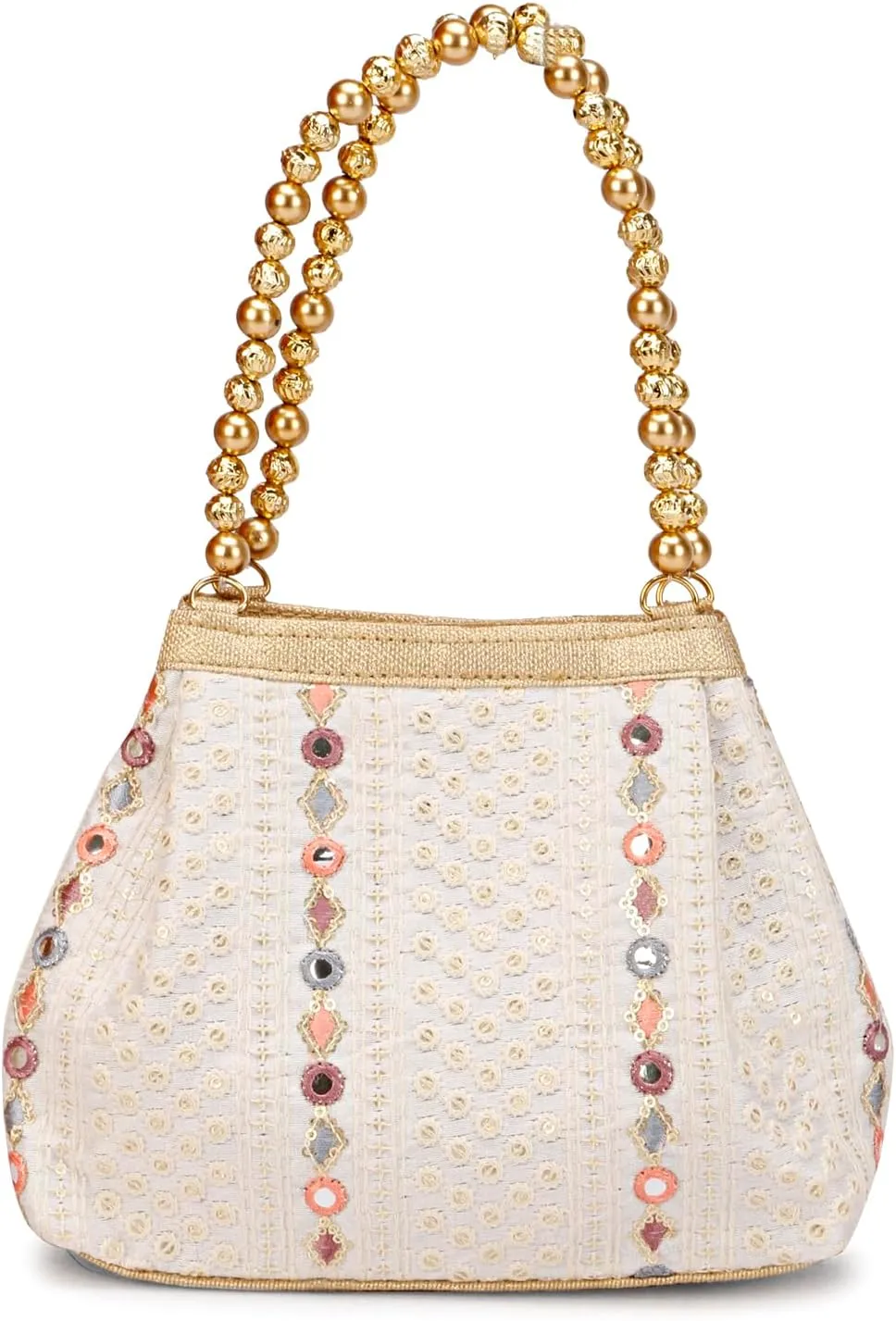 LONGING TO BUY Indian Ethnic Potli Handbag, Embroidered Evening Bag