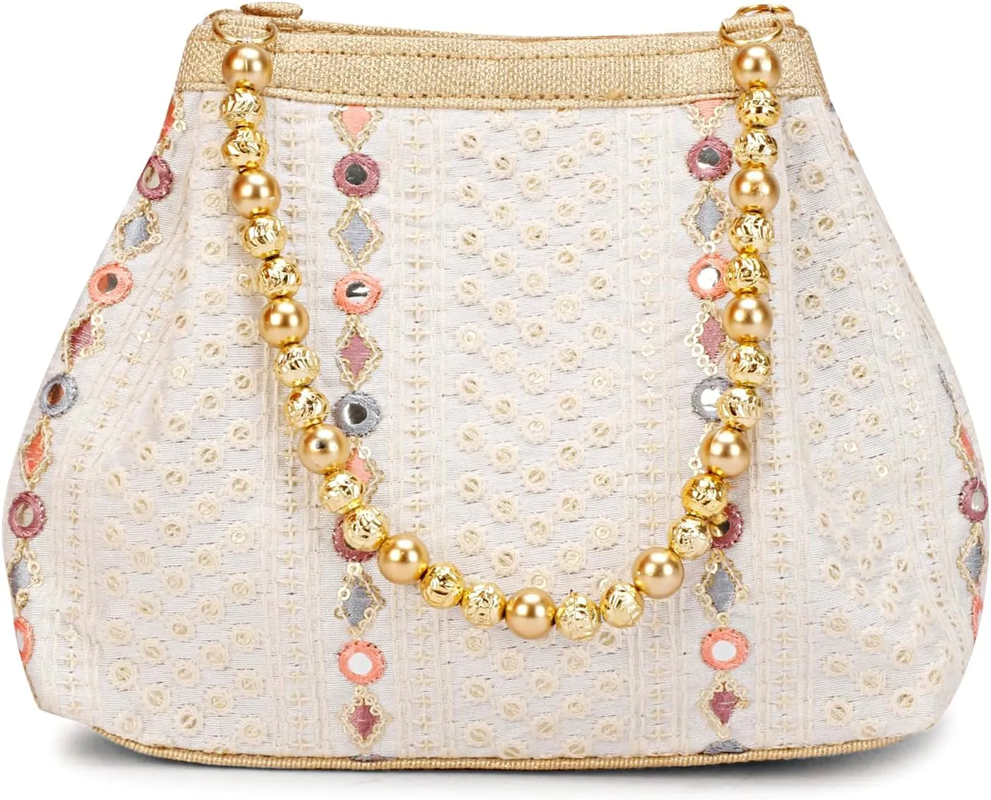 LONGING TO BUY Indian Ethnic Potli Handbag, Embroidered Evening Bag