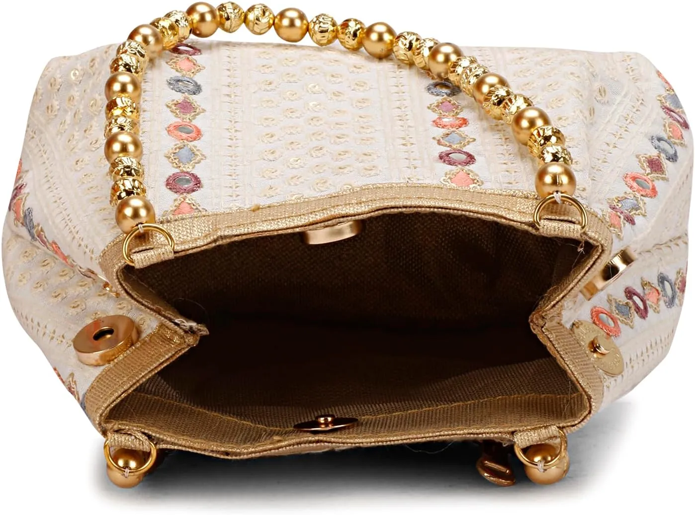 LONGING TO BUY Indian Ethnic Potli Handbag, Embroidered Evening Bag