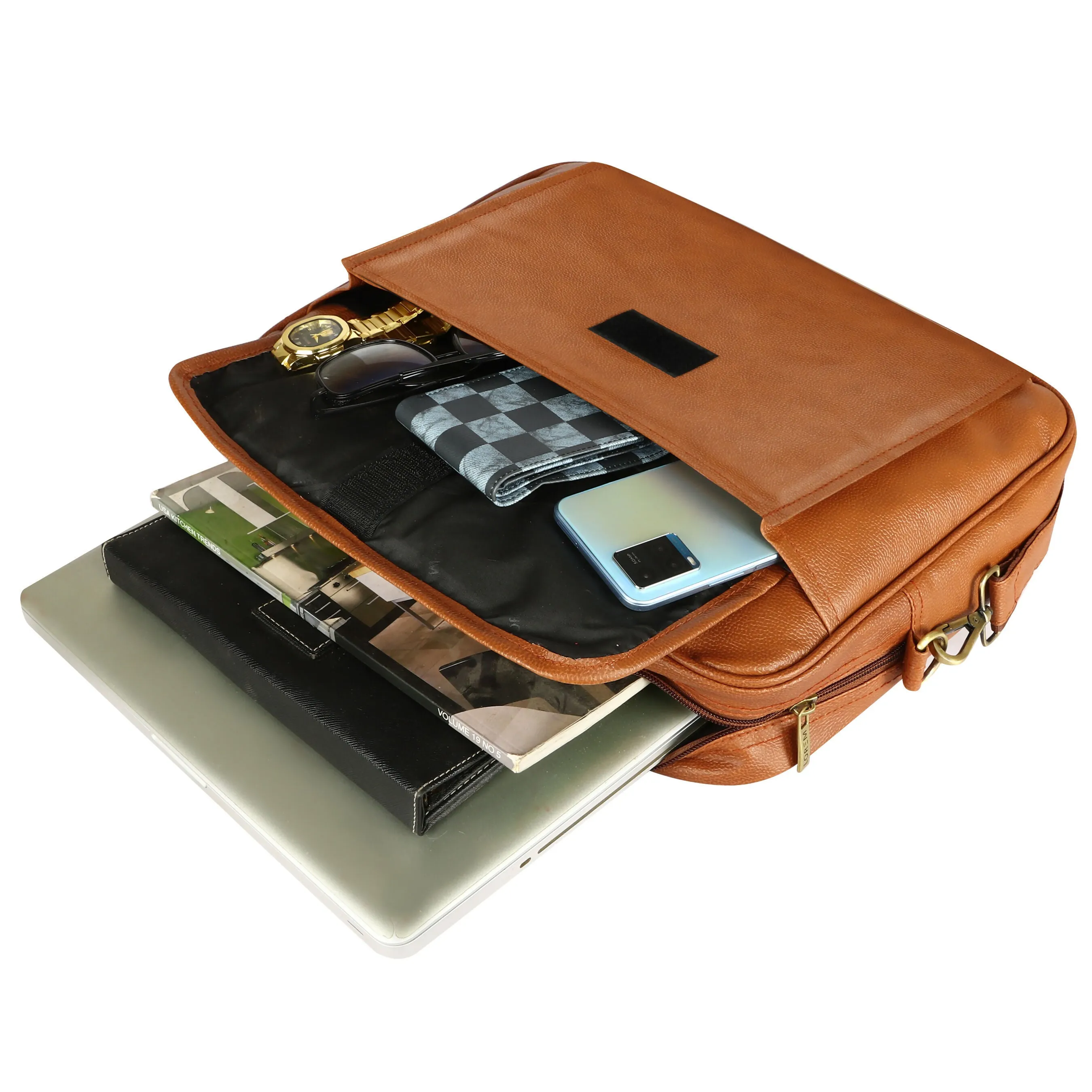 LOREM Faux Leather Messenger Bag – Smart & Spacious Fits Up to 15.6 - Ideal for all laptops - BG112