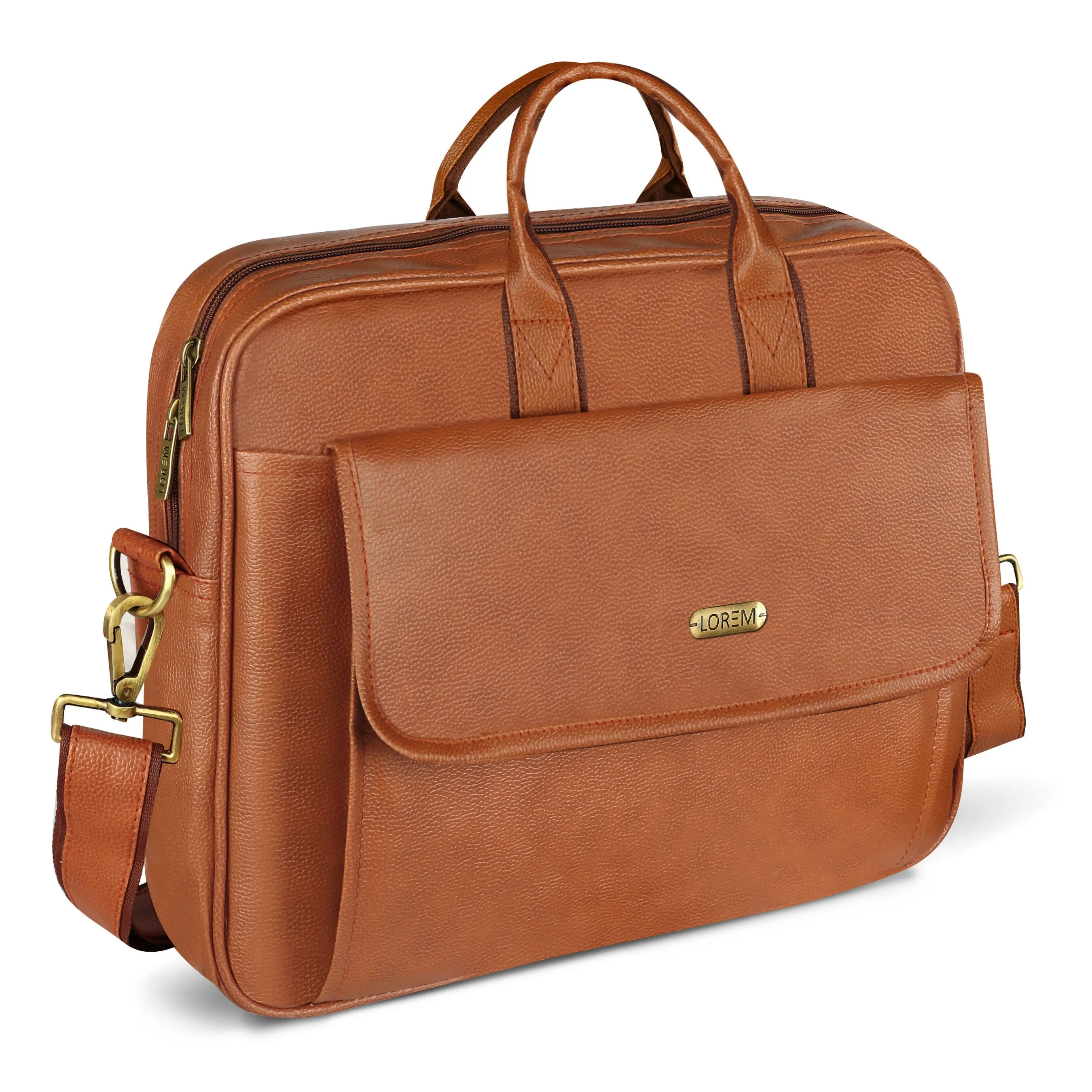 LOREM Faux Leather Messenger Bag – Smart & Spacious Fits Up to 15.6 - Ideal for all laptops - BG112