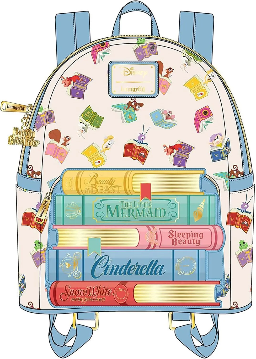 Loungefly Disney Princess Books Classics Womens Double Strap Shoulder Bag Purse