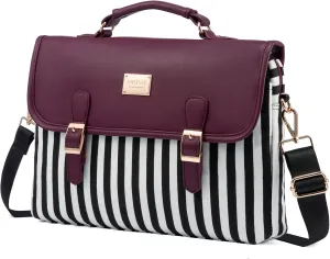 LOVEVOOK Computer Bag Laptop Bag for Women Cute Laptop Messenger Bag for Work College,Wine red