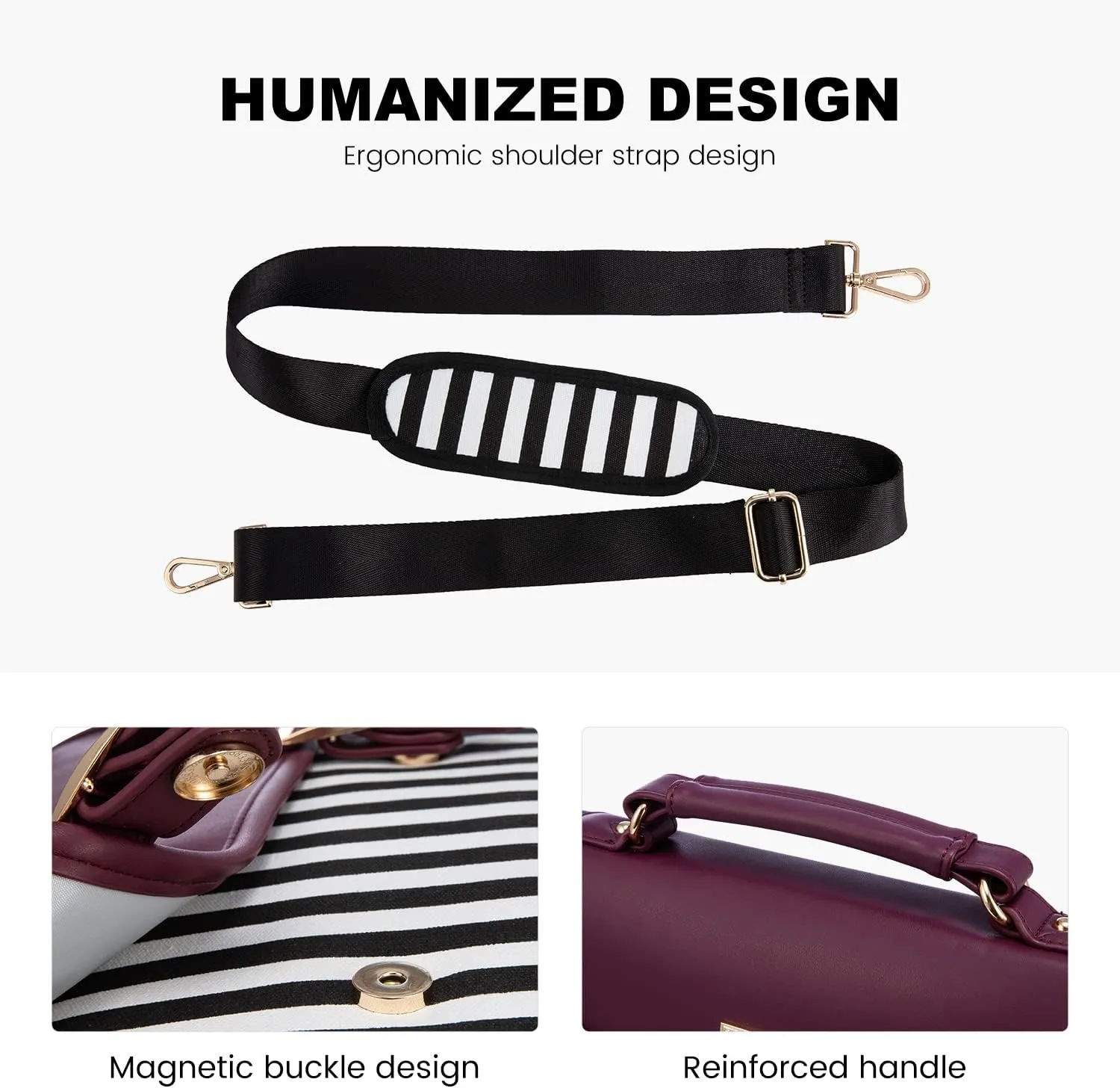 LOVEVOOK Computer Bag Laptop Bag for Women Cute Laptop Messenger Bag for Work College,Wine red